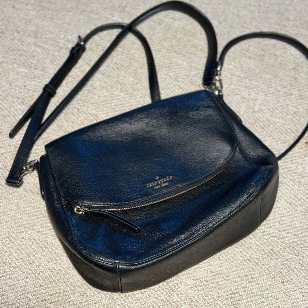kate spade Black Pebbled Leather Crossbody Bag